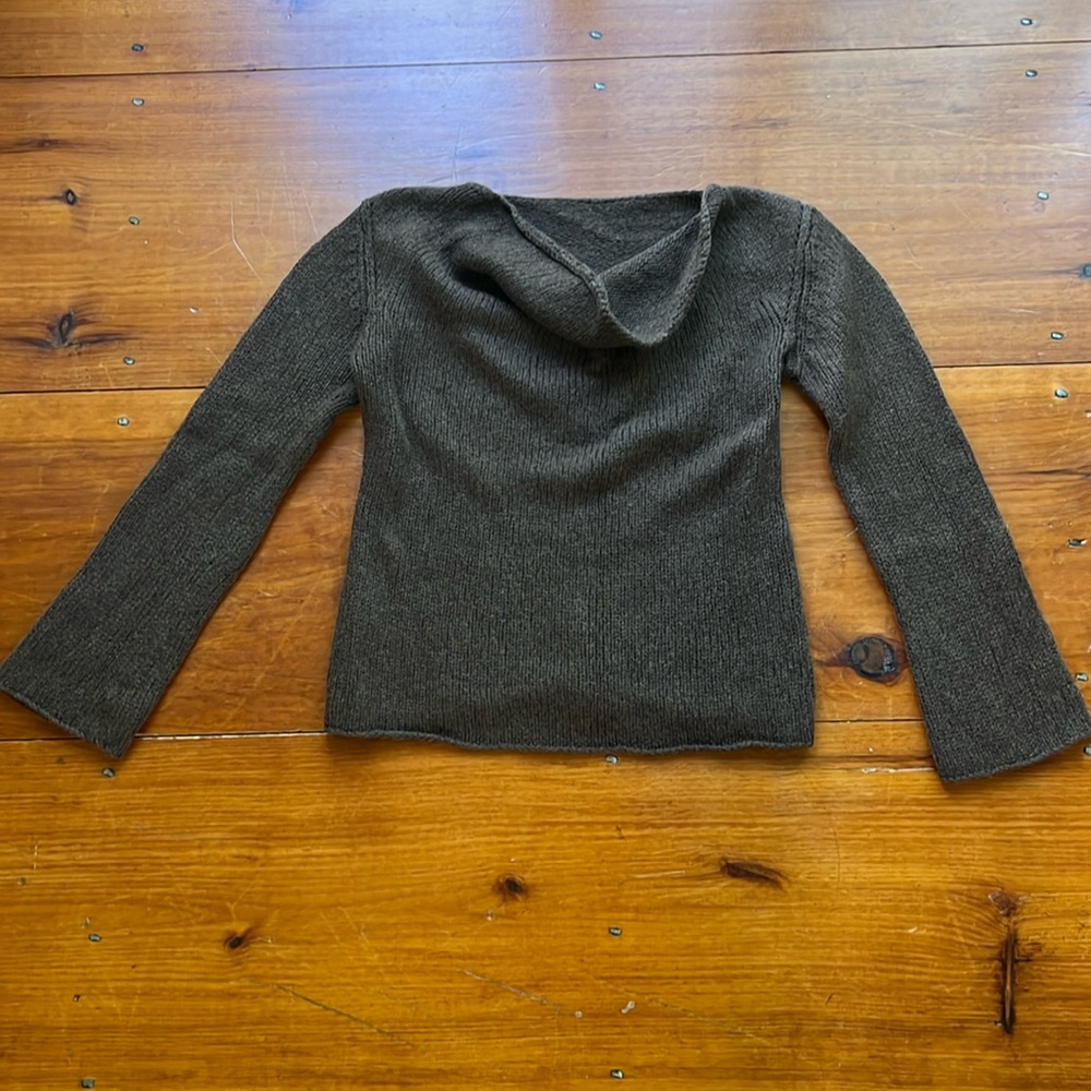 Source Unknown Brown Cowl Neck Sweater